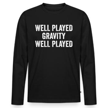 Gebrochener Arm - Männer Premium Bio Langarmshirt - Schwarz - Vorne - Nico (187cm)