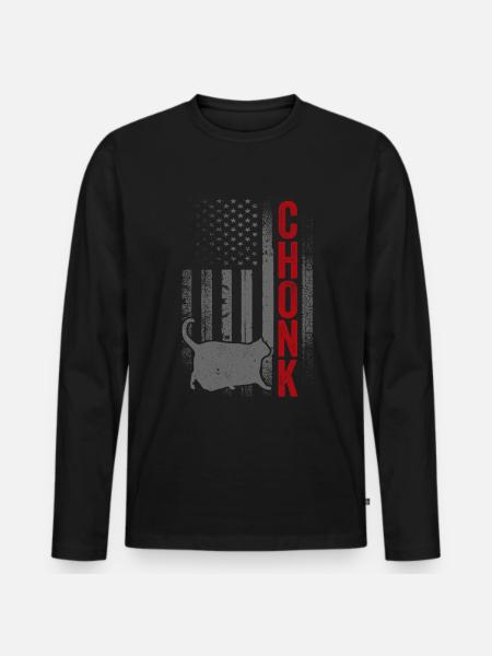 Chonk Meme Cat Chonk - Men's Premium Organic Long Sleeve Shirt - black