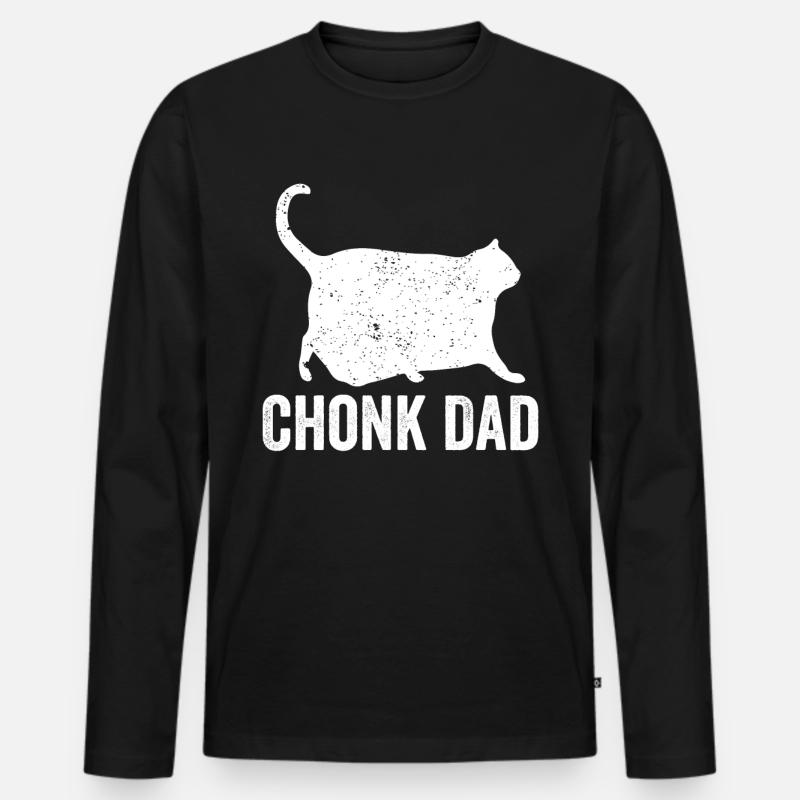 Chonk Meme Cat Chonk Dad - Men's Premium Organic Long Sleeve Shirt - black