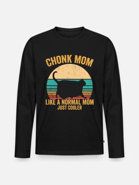 Chonk Meme Cat - Men's Premium Organic Long Sleeve Shirt - black