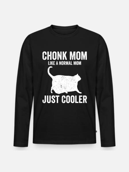 Chonk Meme Cat - Men's Premium Organic Long Sleeve Shirt - black