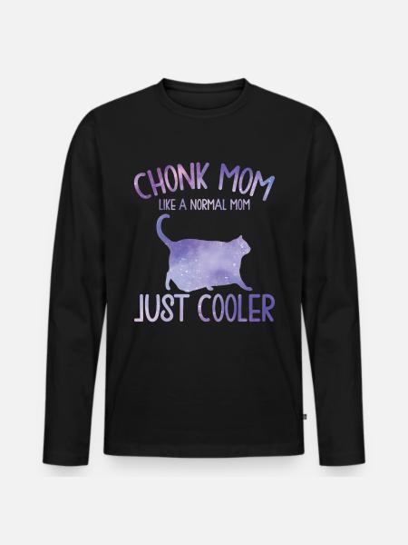 Chonk Meme Cat - Men's Premium Organic Long Sleeve Shirt - black