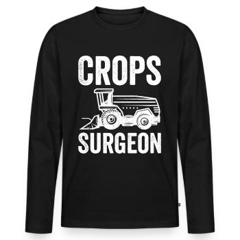 Crops Surgeon Farmer Agriculture - Men's Premium Organic Long Sleeve Shirt - black - Front - Nico (187cm)