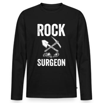 Rock Surgeon Geologist Rock Hunt Rock Hunters - Men's Premium Organic Long Sleeve Shirt - black - Front - Nico (187cm)