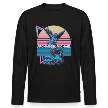 Erzengel Michael - Männer Premium Bio Langarmshirt - Schwarz - Vorne - Nico (187cm)