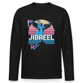 Jibrael Archange Rétro - T-shirt manches longues Premium bio Homme - noir - Devant - Nico (187cm)