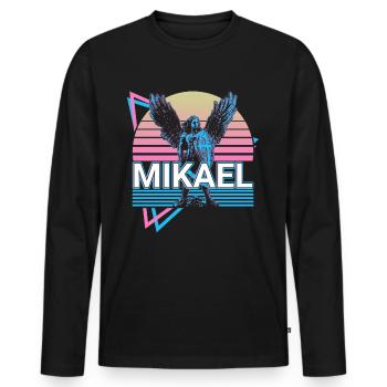 Mikaël Archange Rétro - T-shirt manches longues Premium bio Homme - noir - Devant - Nico (187cm)