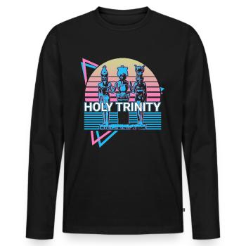 Sainte Trinité Rétro - T-shirt manches longues Premium bio Homme - noir - Devant - Nico (187cm)