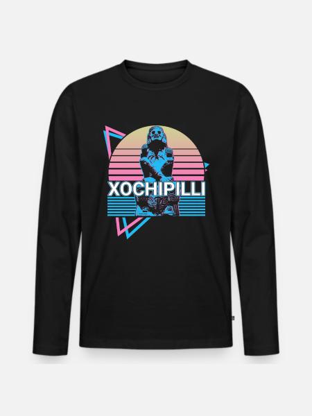 Xochipilli Aztekengott Retro - Männer Premium Bio Langarmshirt - Schwarz
