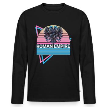 Empire romain Héraldique médiévale Rétro - T-shirt manches longues Premium bio Homme - noir - Devant - Nico (187cm)