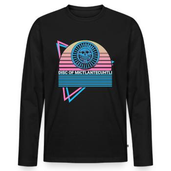 Scheibe von Mictlantecuhtli - Männer Premium Bio Langarmshirt - Schwarz - Vorne - Nico (187cm)