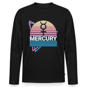 Mercury Alchemy Symbol Retro - Men's Premium Organic Long Sleeve Shirt - black - Front - Nico (187cm)