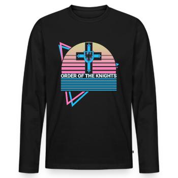 Order of the Knights Retro - Men's Premium Organic Long Sleeve Shirt - black - Front - Nico (187cm)