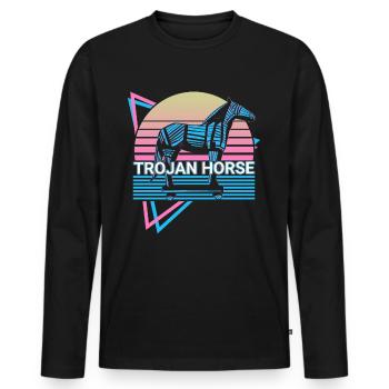 Trojan horse Troy Ancient Greek mythol - Men's Premium Organic Long Sleeve Shirt - black - Front - Nico (187cm)