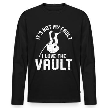 Fun Pole Vault Pole Vault Pole Vault - Men's Premium Organic Long Sleeve Shirt - black - Front - Nico (187cm)