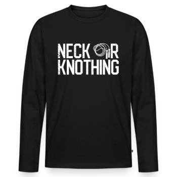 Corde à sauter drôle, Corde à sauter, Corde à sauter, Cou ou corde à sauter - T-shirt manches longues Premium bio Homme - noir - Devant - Nico (187cm)