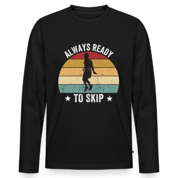 Lustiges Springseil Springseil immer bereit zu spr - Männer Premium Bio Langarmshirt - Schwarz - Vorne - Nico (187cm)