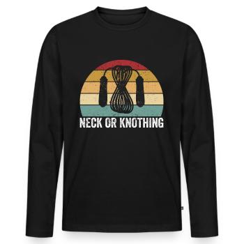 Funny Skipping Rope Skipping Rope Skipping Rope Neck or - Men's Premium Organic Long Sleeve Shirt - black - Front - Nico (187cm)