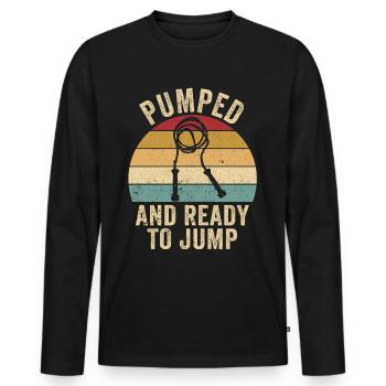 Lustiges Springseil Springseil Springseil Pumped T - Männer Premium Bio Langarmshirt - Schwarz - Vorne - Nico (187cm)