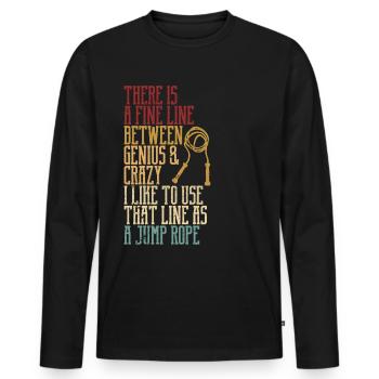 Lustiges Springseil Springseil springen Springseil - Männer Premium Bio Langarmshirt - Schwarz - Vorne - Nico (187cm)