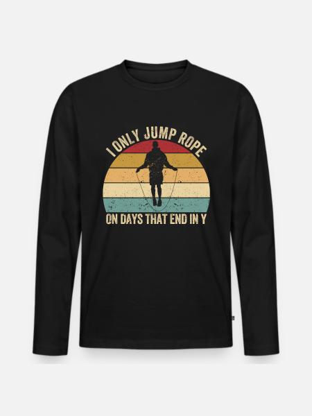 Lustiges Springseil Springseil springen Springseil - Männer Premium Bio Langarmshirt - Schwarz