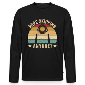 Drôle de corde à sauter corde à sauter corde à sauter pour - T-shirt manches longues Premium bio Homme - noir - Devant - Nico (187cm)