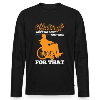 Funny Spinal Cord Injury Wheelchair Spinal Cord Injury - Men's Premium Organic Long Sleeve Shirt - black - Front - Nico (187cm)