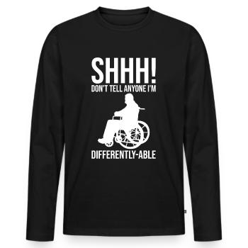 Funny Spinal Cord Injury Wheelchair Cross-Section - Men's Premium Organic Long Sleeve Shirt - black - Front - Nico (187cm)