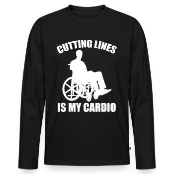 Funny Spinal Cord Injury Wheelchair Cross-Section - Men's Premium Organic Long Sleeve Shirt - black - Front - Nico (187cm)