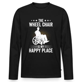 Funny Spinal Cord Injury Wheelchair Cross-Section - Men's Premium Organic Long Sleeve Shirt - black - Front - Nico (187cm)
