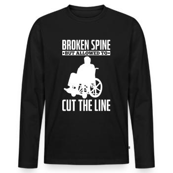 Funny Spinal Cord Injury Wheelchair Cross-Section - Men's Premium Organic Long Sleeve Shirt - black - Front - Nico (187cm)