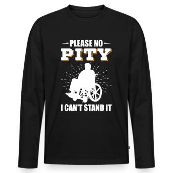 Funny Spinal Cord Injury Wheelchair Cross-Section - Men's Premium Organic Long Sleeve Shirt - black - Front - Nico (187cm)