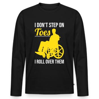 Funny Spinal Cord Injury Wheelchair Cross-Section - Men's Premium Organic Long Sleeve Shirt - black - Front - Nico (187cm)