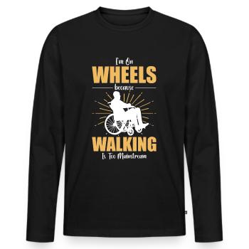 Funny Spinal Cord Injury Wheelchair Cross-Section - Men's Premium Organic Long Sleeve Shirt - black - Front - Nico (187cm)