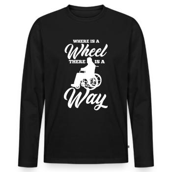 Funny Spinal Cord Injury Wheelchair Cross-Section - Men's Premium Organic Long Sleeve Shirt - black - Front - Nico (187cm)