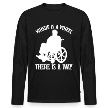 Funny Spinal Cord Injury Wheelchair Cross-Section - Men's Premium Organic Long Sleeve Shirt - black - Front - Nico (187cm)