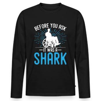 Funny Spinal Cord Injury Wheelchair Cross-Section - Men's Premium Organic Long Sleeve Shirt - black - Front - Nico (187cm)
