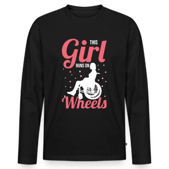 Paraplegic Handicap Spinal cord injury D - Men's Premium Organic Long Sleeve Shirt - black - Front - Nico (187cm)