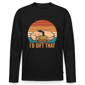 Lustige Goldwäscher Goldsucher Ich würde das sicht - Männer Premium Bio Langarmshirt - Schwarz - Vorne - Nico (187cm)