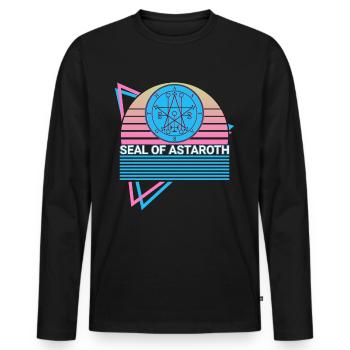 Seal of Astaroth Sigil Retro - Men's Premium Organic Long Sleeve Shirt - black - Front - Nico (187cm)