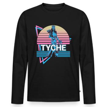 Tyche Göttin des Glücks und der Fortuna Retro - Männer Premium Bio Langarmshirt - Schwarz - Vorne - Nico (187cm)