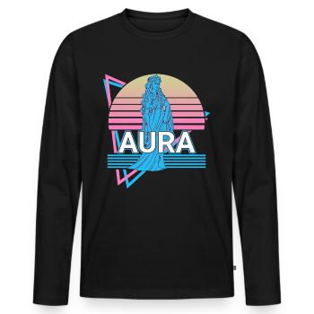 Aura Déesse de la brise Grec ancien Grec My - T-shirt manches longues Premium bio Homme - noir - Devant - Nico (187cm)