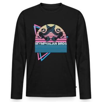 Stymphalische Vögel Mythische Kreatur Griechische - Männer Premium Bio Langarmshirt - Schwarz - Vorne - Nico (187cm)