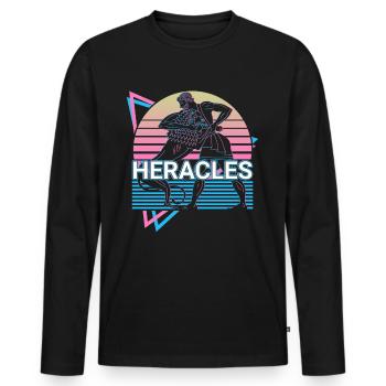 Héraclès Hercule Mythologie grecque antique Re - T-shirt manches longues Premium bio Homme - noir - Devant - Nico (187cm)