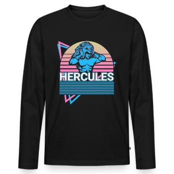 Hercule Mythologie Grecque Antique Rétro - T-shirt manches longues Premium bio Homme - noir - Devant - Nico (187cm)