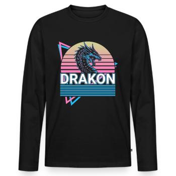 Drakon Riesenschlange Mythische Kreatur Griechisch - Männer Premium Bio Langarmshirt - Schwarz - Vorne - Nico (187cm)