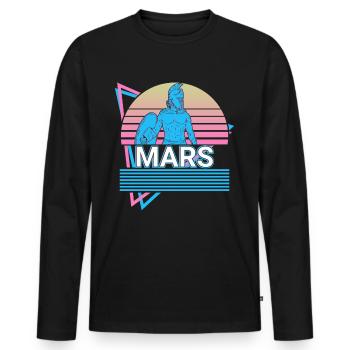 Mars God War Mythologie romaine antique Rétro - T-shirt manches longues Premium bio Homme - noir - Devant - Nico (187cm)