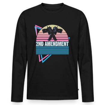 2. Retro Amendment to the Constitution - Men's Premium Organic Long Sleeve Shirt - black - Front - Nico (187cm)