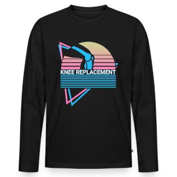 Remplacement du genou Retro Nouveau genou - T-shirt manches longues Premium bio Homme - noir - Devant - Nico (187cm)