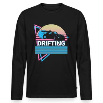 Driften Retro Drift Auto Tuning - Männer Premium Bio Langarmshirt - Schwarz - Vorne - Nico (187cm)